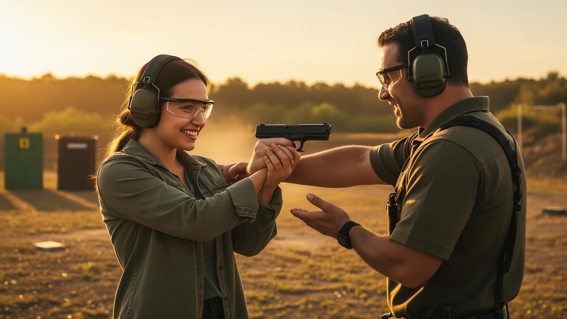 Civilian receiving firearms training