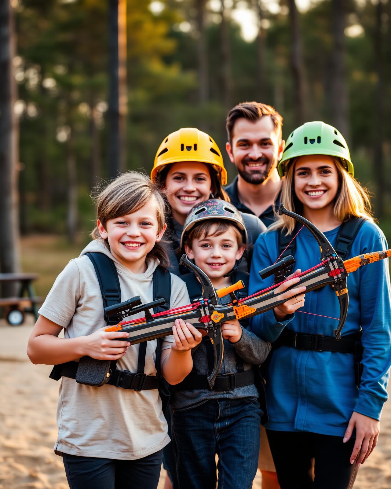 Family at outdoor adventure day